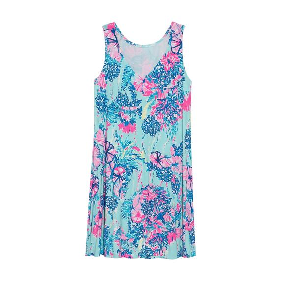 Lilly Pulitzer Aron Blue Floral Swing Mini Dress Size XL - Picture 2 of 8